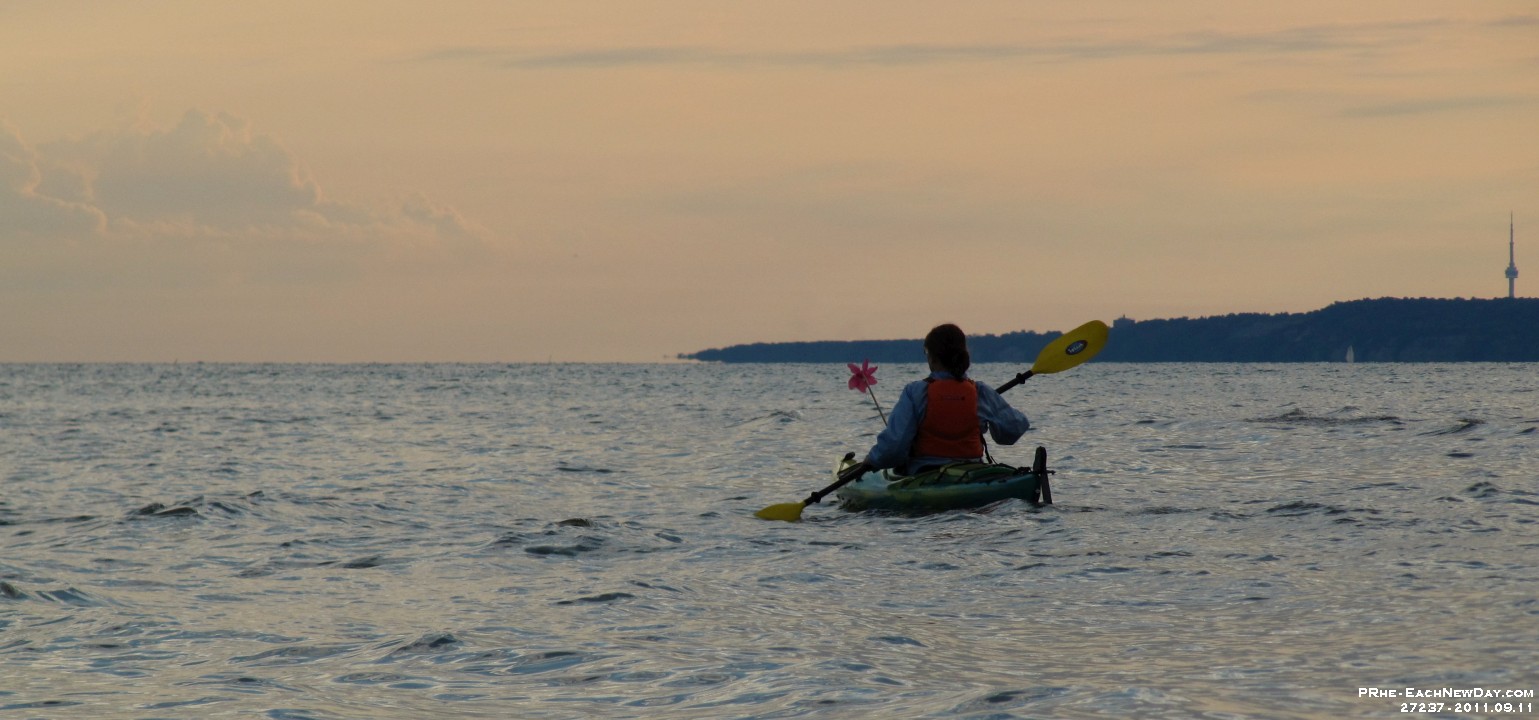 27237RoCrReLe - Kayaking with Beth on Duffins Creek - Lake Ontario, testing Daniel's Kayak Bags - Beth's pinwheel